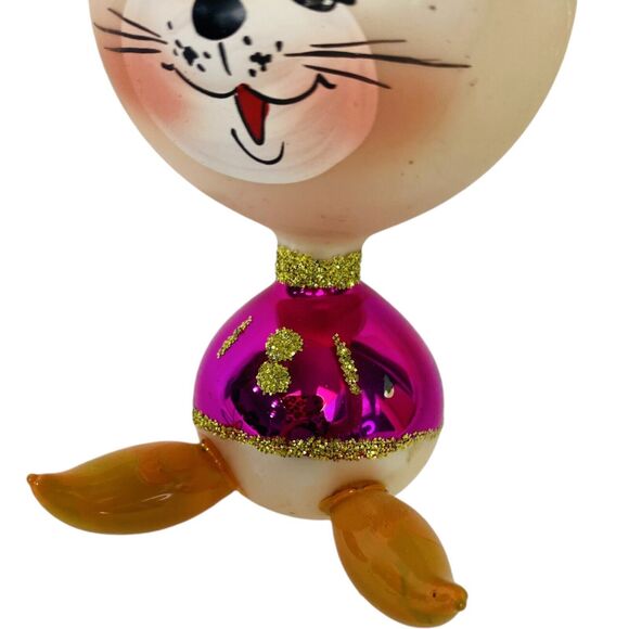 De Carlini Glass Vintage Cat Christmas Tree Ornament Made in Italy Hand Painted - Picture 7 of 13